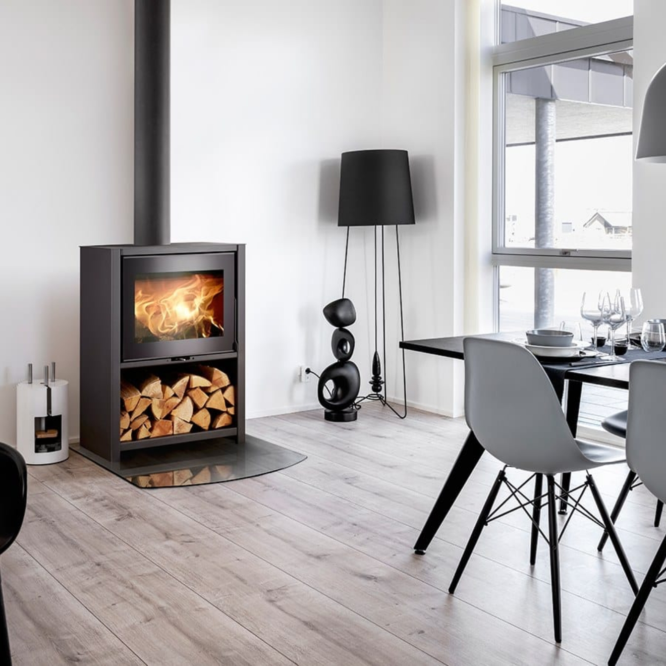 Kaminofen im Wohnzimmer